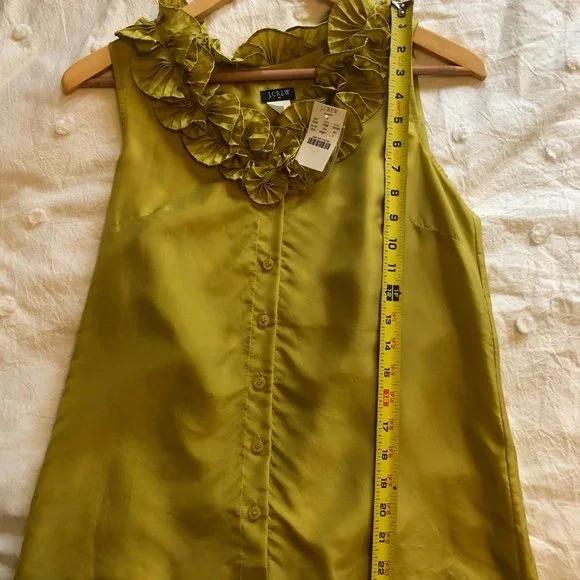 J CREW NWT 100% silk top, size 2, ruffles! - Picture 3 of 4